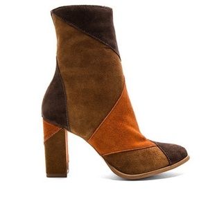 MATISSE JIGSAW SUEDE PATCHWORK BOOTIES SZ 8.5